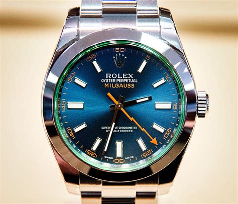 rolex milgauss 2014 blue|rolex milgauss price used.